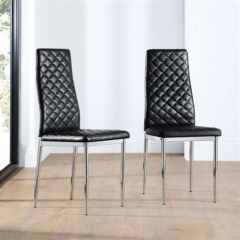 Chrome leather dining chairs